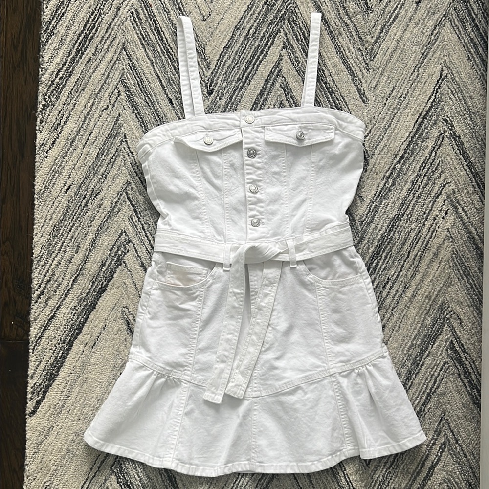NWT 100% Authentic 7 for all mankind White Denim Women’s Dress size Medium